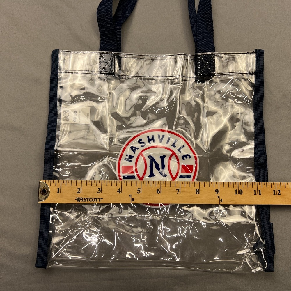 Foco MiLB Nashville Sounds Logo Clear Stadium Tote Bag 11" X 11" X 4" - Picture 4 of 10